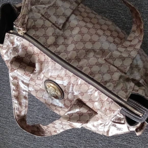 🏺Gucci🏺 - "Hysteria" GG Crystal Coated Crest Boho Tote - Picture 8 of 16